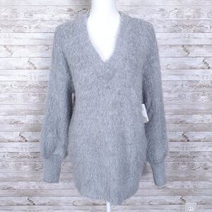 BP Brushed Fleece Sweater S VNeck Gray 327A